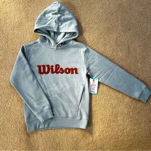 Wilson Sporting Goods SIZE SMALL (8) Youth BOYS Light Blue Hoodie Pullover NEW